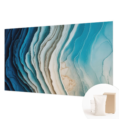 Papier peint panoramique intissé moderne avec un motif de vagues harmonieuses