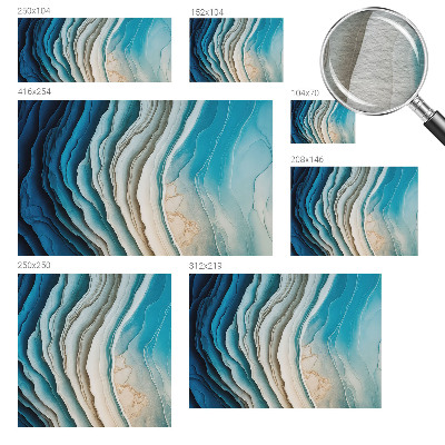 Papier peint panoramique intissé moderne avec un motif de vagues harmonieuses