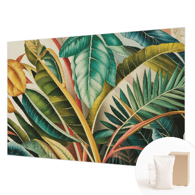 Papier peint photo intissé avec un motif de feuilles exotiques