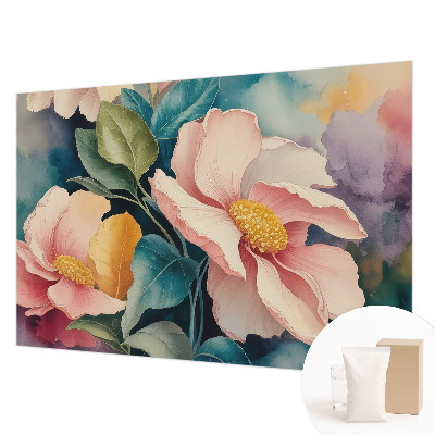 Papier peint photographique salon avec un motif floral élégant