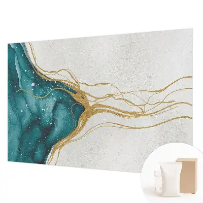 Papier peint photographique sur tissu non tissé Lignes turquoise