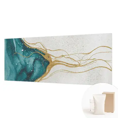 Papier peint photographique sur tissu non tissé Lignes turquoise
