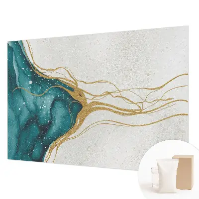 Papier peint photographique sur tissu non tissé Lignes turquoise