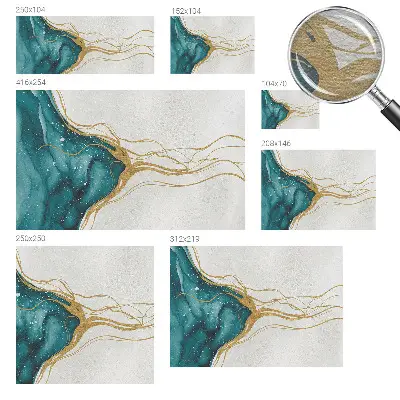 Papier peint photographique sur tissu non tissé Lignes turquoise