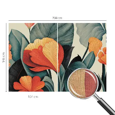 Papier peint photo sur tissu non tissé fleurs colorées