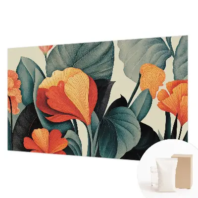 Papier peint photo sur tissu non tissé fleurs colorées