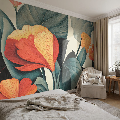 Papier peint chambre moderne Farebné kvety