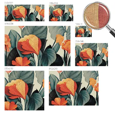 Papier peint photo sur tissu non tissé fleurs colorées