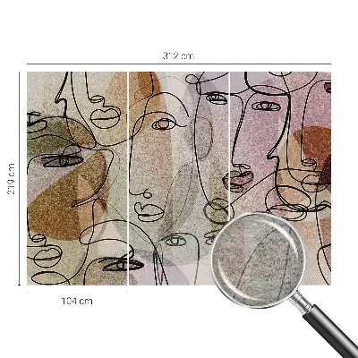 Papier peint intissé faces linéaires