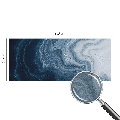 Papier peint panoramique sur mesure avec un motif de vagues bleues