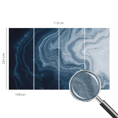 Papier peint panoramique sur mesure avec un motif de vagues bleues