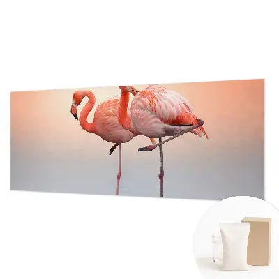 Papier peint photographique intissé Flamants roses délicats