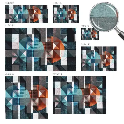 Papier peint photographique sur tissu non tissé formes abstraites