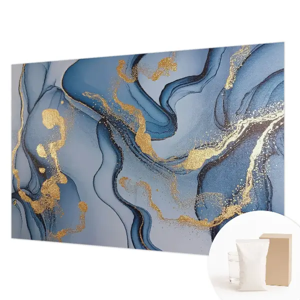 Papier peint photo imprimé sur tissu non tissé Vagues bleues