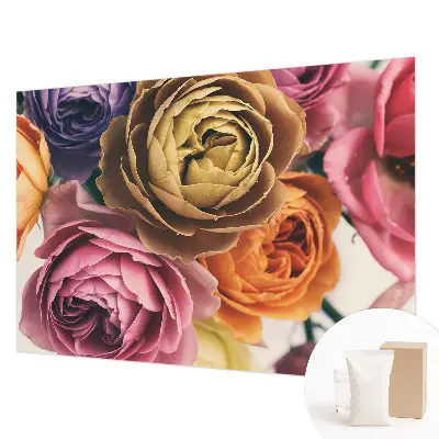 Papier peint photographique sur tissu non tissé Roses colorées