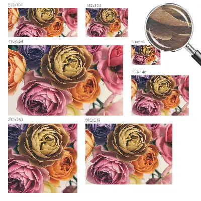 Papier peint photographique sur tissu non tissé Roses colorées