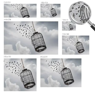 Papier peint photo grand format pour le mur Oiseaux volants