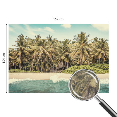 Papier peint panoramique chambre adulte avec un motif de plage tropicale