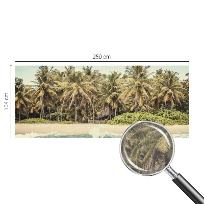 Papier peint panoramique chambre adulte avec un motif de plage tropicale