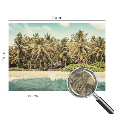 Papier peint panoramique chambre adulte avec un motif de plage tropicale