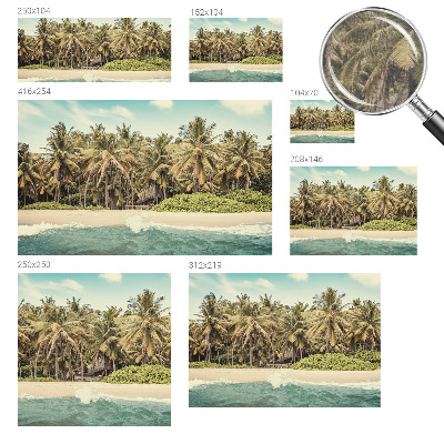 Papier peint panoramique chambre adulte avec un motif de plage tropicale