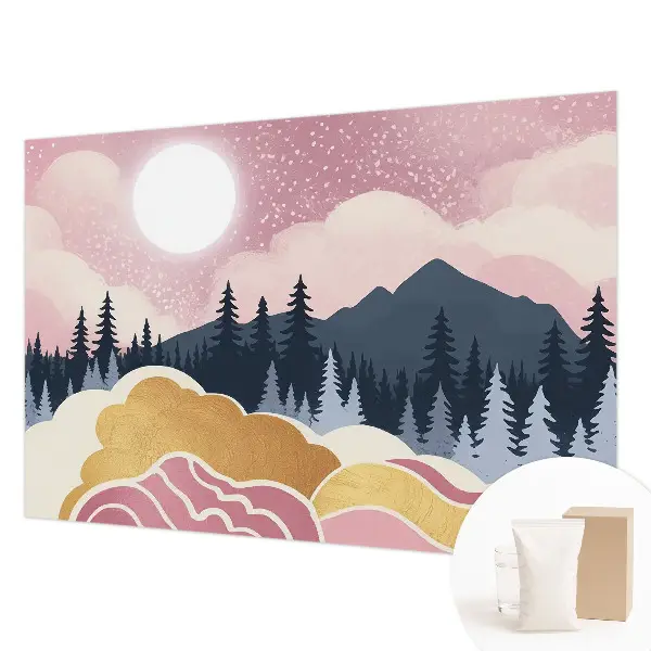 Papier peint intissé Coucher de soleil rose