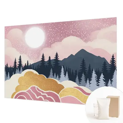 Papier peint intissé Coucher de soleil rose