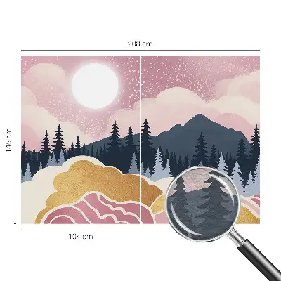 Papier peint intissé Coucher de soleil rose