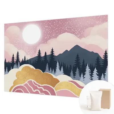Papier peint intissé Coucher de soleil rose