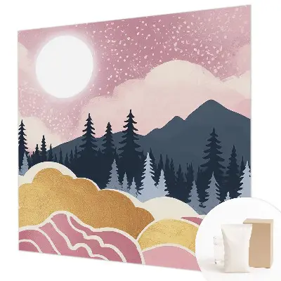 Papier peint intissé Coucher de soleil rose