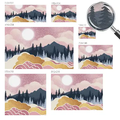 Papier peint intissé Coucher de soleil rose