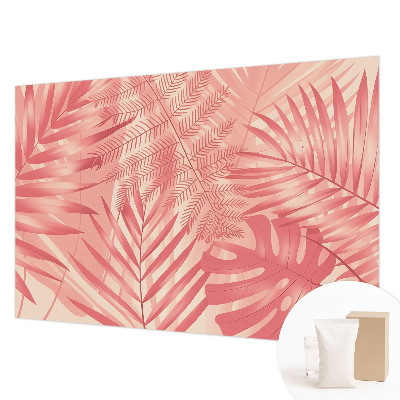 Papier peint panoramique tendance avec un motif de feuilles tropicales