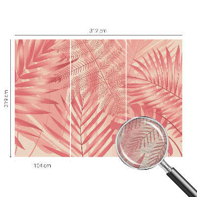 Papier peint panoramique tendance avec un motif de feuilles tropicales