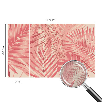 Papier peint panoramique tendance avec un motif de feuilles tropicales