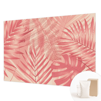 Papier peint panoramique tendance avec un motif de feuilles tropicales