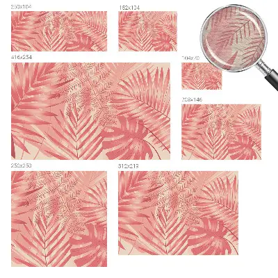 Papier peint panoramique tendance avec un motif de feuilles tropicales