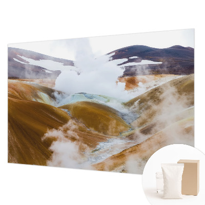 Papier peint panoramique moderne avec motif de collines volcaniques
