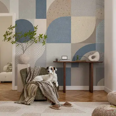 Papier peint photographique avec un motif de mosaïque géométrique