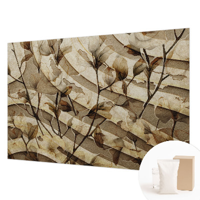 Papier peint salon moderne avec un motif floral classique