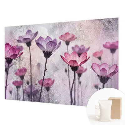 Papier peint intissé imprimé fleurs pastel