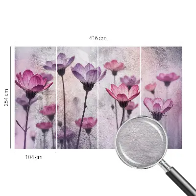 Papier peint intissé imprimé fleurs pastel