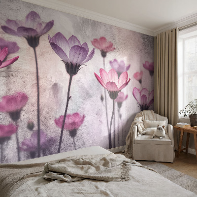 Papier peint chambre moderne Pastelové kvety