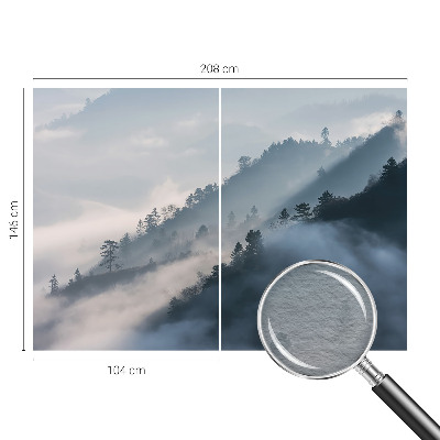Papier peint panoramique avec un motif de paysage brumeux