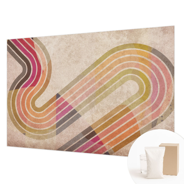 Papier peint panoramique intissé avec un motif de lignes géométriques