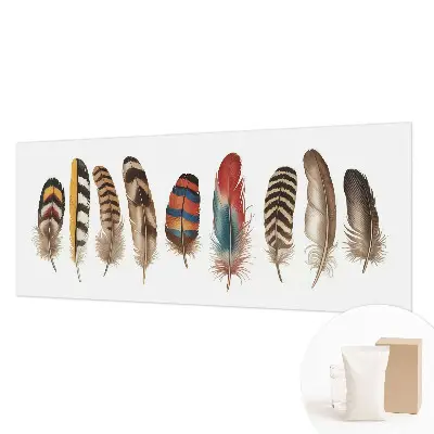 Papier peint photo sur tissu non tissé plumes colorées