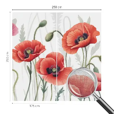 Papier peint photo imprimé sur tissu non tissé Coquelicots rouges