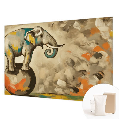 Papier peint panoramique enfant avec un motif d'éléphant abstrait
