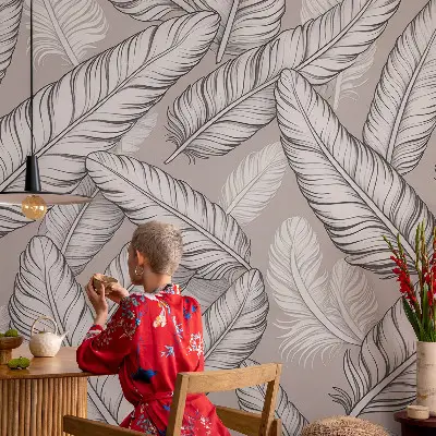 Papier peint photo grand format pour le mur Plumes subtiles