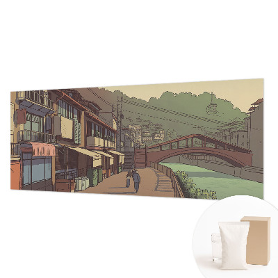Papier peint panoramique haut de gamme avec un paysage pastellé