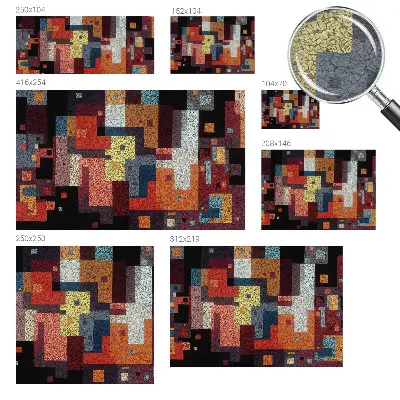 Papier peint photo imprimé sur tissu non tissé formes colorées